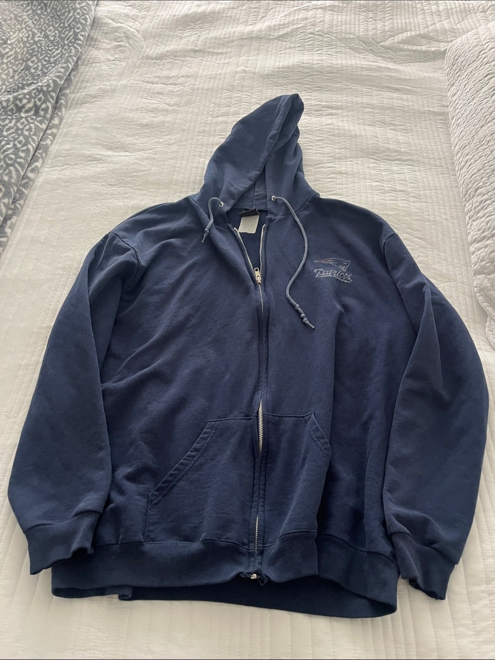 NFL Patriots Navy Full-Zip Hooded sweatshirt Jacket